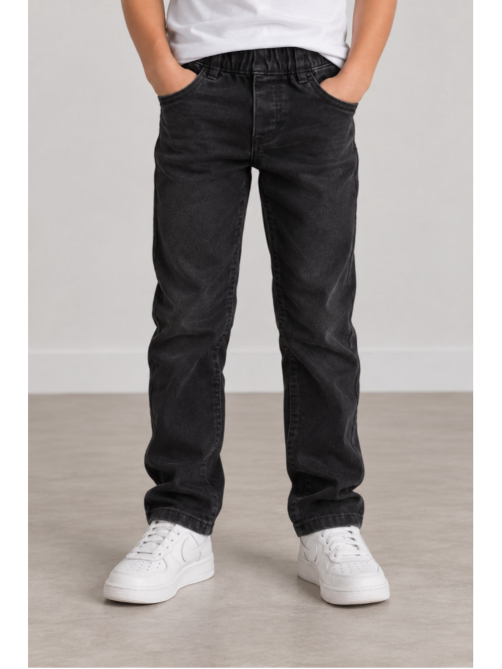 Lee Boys Black Skinny Jeans Size 8 Pull On Stretch Denim Elastic Waist